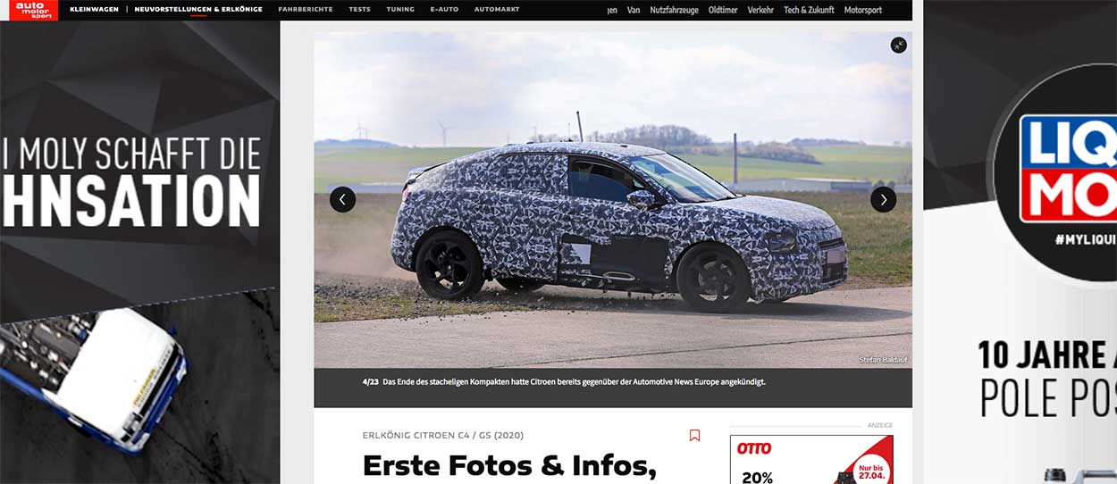 Website AMS met spionagefoto van © Stefan Baldauf